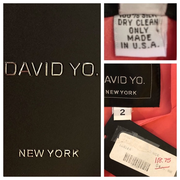 DAVID YO Pink Peach Ruched Silk Cocktail Party Dress NWT - Picture 4 of 5